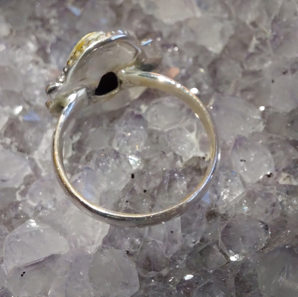 Stunning Australian Opal Silver Ring Size 6 - Picture 6 of 15